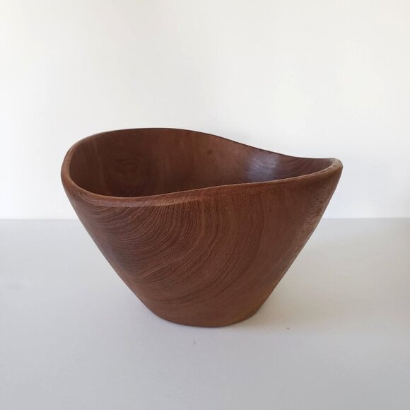 Vtg 60's Dolphin R.H. Macy & Co Thai Teakwood Salad Bowl Set 6 Bowls & Servers - Picture 6 of 15